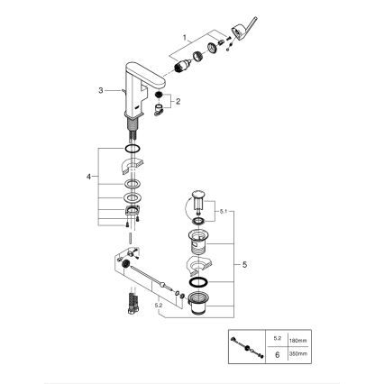 GROHE 23871003 - PLUS Basin Mixer, Size M, Polished Chrome