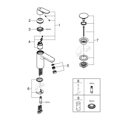 GROHE 23928000 - Washbasin mixer DN 15, size M, polished chrome