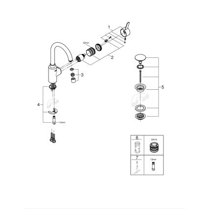 GROHE 23933001 - EUROSMART COSMOPOLITAN basin mixer Size L chrome