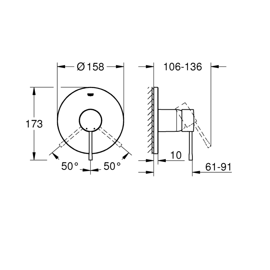 GROHE 24057GN1 - ESSENCE Brushed Gold Shower Mixer