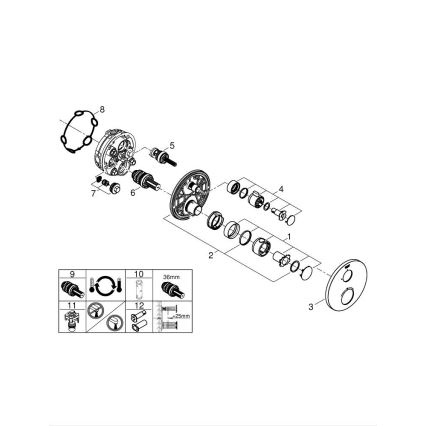 GROHE 24075000 - GROHTHERM Thermostatic Mixer, Polished Chrome