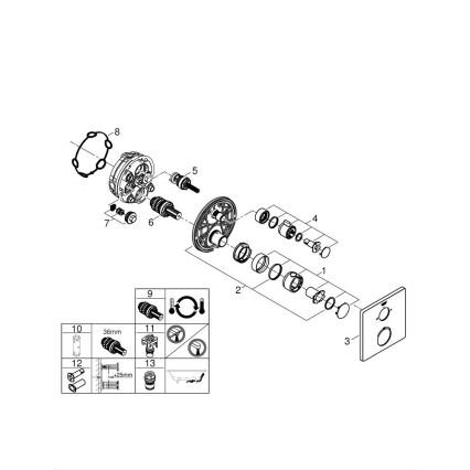 GROHE 24080000 - GROHTHERM Thermostatic Bath Mixer, Polished Chrome