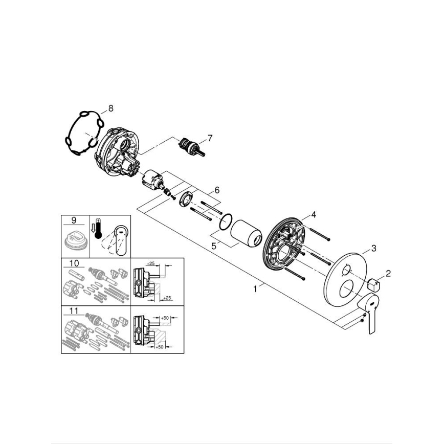 GROHE 24095001 - LINEARE Faucet, Polished Chrome