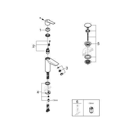 GROHE 24204002 - START Basin Mixer, Size M, Polished Chrome
