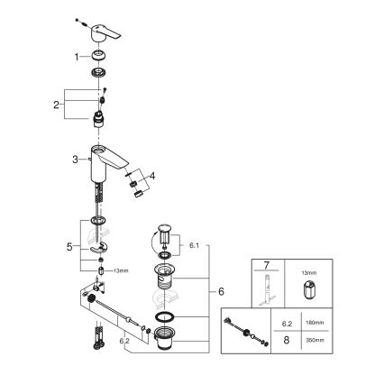 GROHE 24209002 - START Washbasin Mixer DN 15, Polished Chrome