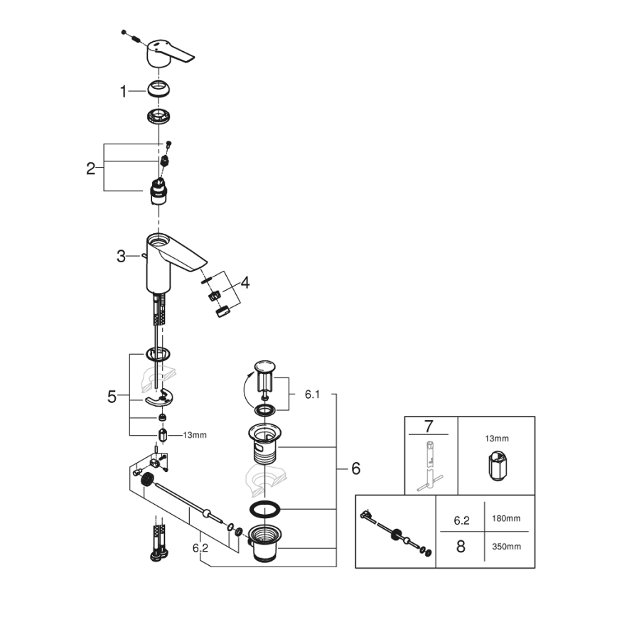 GROHE 24209002 - START Washbasin Mixer DN 15, Polished Chrome