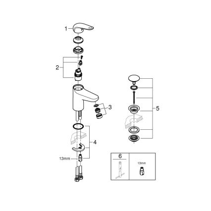 GROHE 24318001 - SWIFT Basin Mixer 162 mm, Polished Chrome