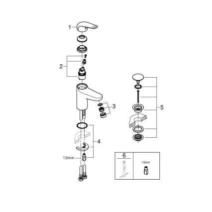 GROHE 24329001 - SWIFT Basin Mixer DN 15, Polished Chrome