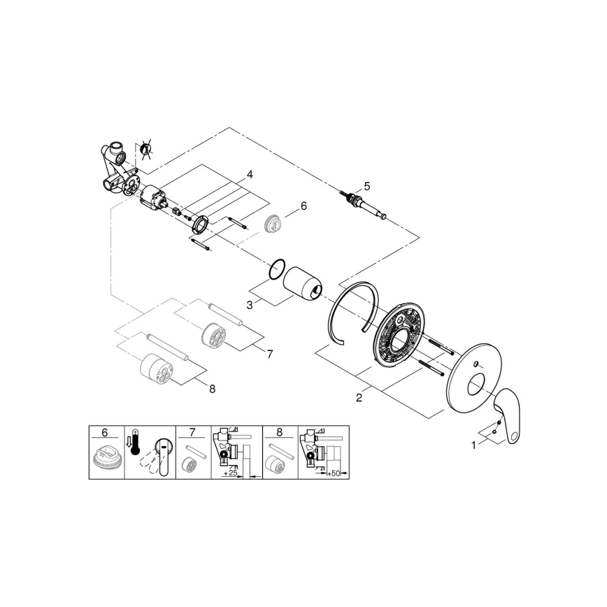 GROHE 24336001 - SWIFT DN 15 Bath Mixer, Polished Chrome