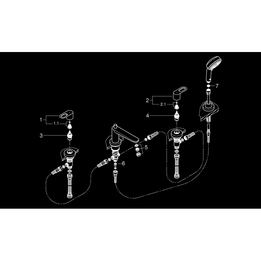 GROHE 2511900A - BAULOOP bath mixer DN 20 polished chrome