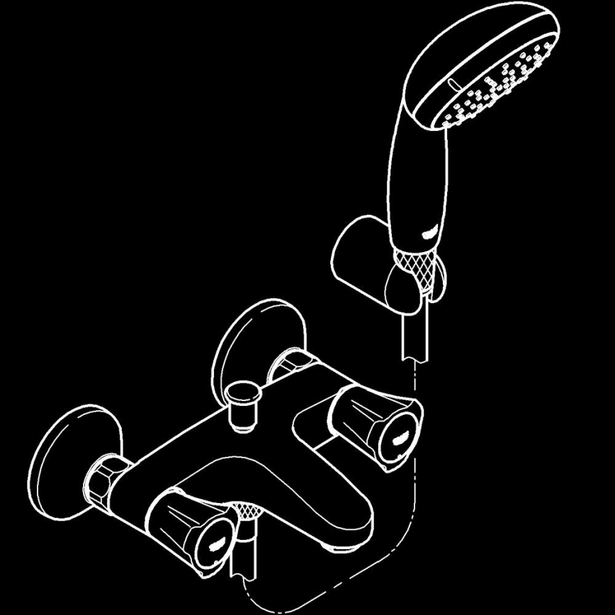 GROHE 2546010A - COSTA L Bath Mixer DN 15, Polished Chrome