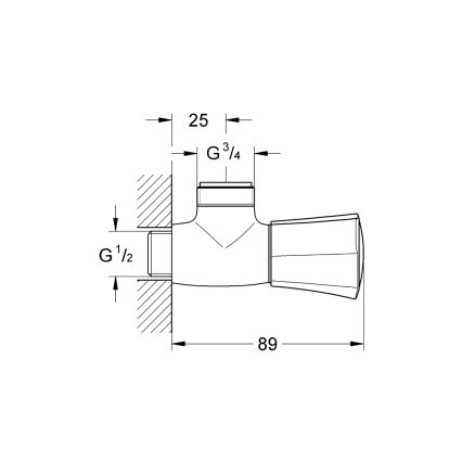 GROHE 26010001 - COSTA L Shower Valve, Polished Chrome