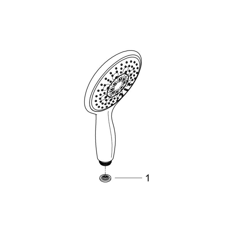 GROHE 26107000 - VITALIO RAIN 130 mm Hand Shower, Polished Chrome