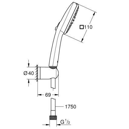 GROHE 26399001 - VITALIO COMFORT 110 Shower Set, Polished Chrome
