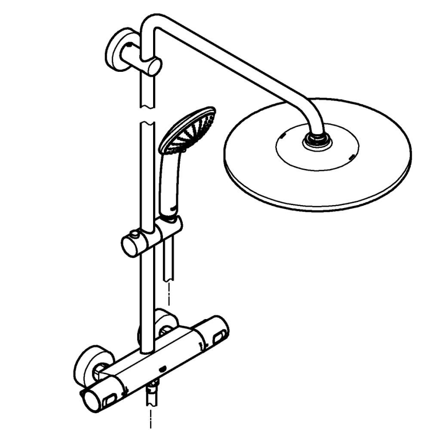 GROHE 26400001 - VITALIO JOY SYSTEM 310 Shower System, 450 mm, Polished Chrome