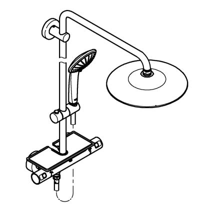 GROHE 26403001 - VITALIO JOY 260 450 mm Shower System, Polished Chrome