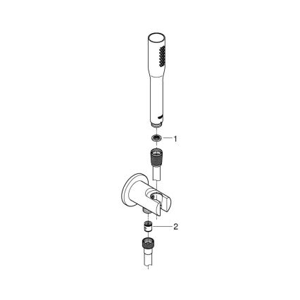 GROHE 26404000 - STICK handheld shower with hose and holder, polished chrome