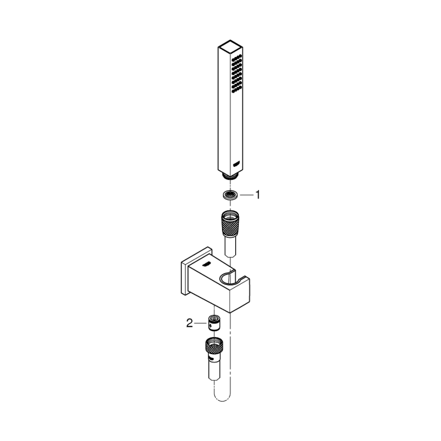 GROHE 26405000 - Set with wall bracket EUPHORIA CUBE STICK 1250 mm polished chrome