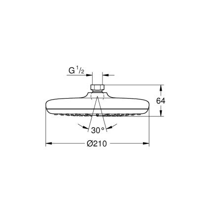 GROHE 26410000 - TEMPESTA 210 mm Overhead Shower, Polished Chrome