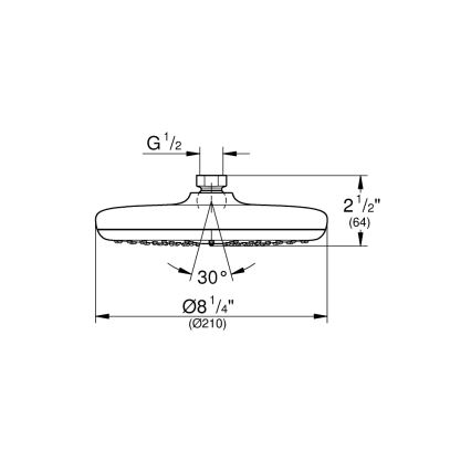 GROHE 26410000 - TEMPESTA 210 mm Overhead Shower, Polished Chrome