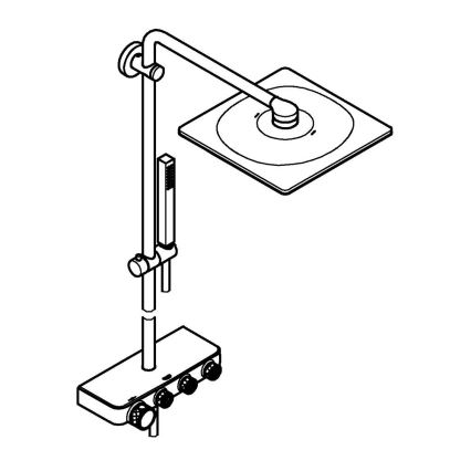 GROHE 26508000 - EUPHORIA SMARTCONTROL 310 CUBE Shower System, Polished Chrome