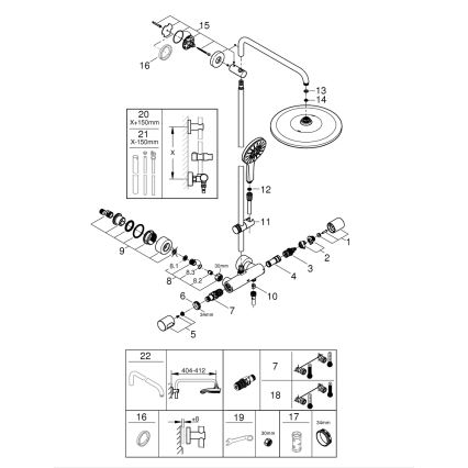 GROHE 26648000 - RAINSHOWER SMARTACTIVE 310 Shower System, 450 mm, Polished Chrome