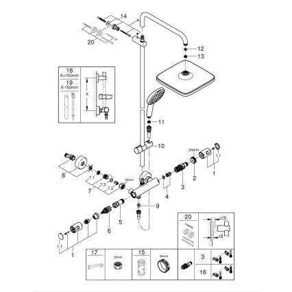 GROHE 266962431 - Shower system VITALIO COMFORT 250 250 × 250 mm black