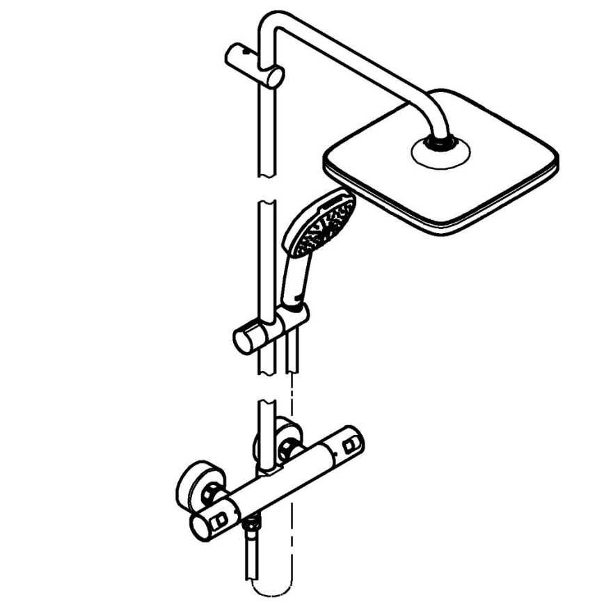 GROHE 266962431 - VITALIO COMFORT 250 Shower System 250 × 250 mm, Black