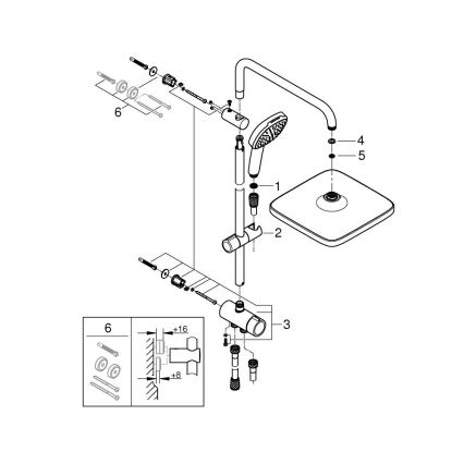GROHE 266982431 - VITALIO COMFORT 250 390 mm Black Shower System