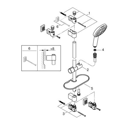 GROHE 26929001 - VITALIO COMFORT 110 Shower Set 600 mm Polished Chrome