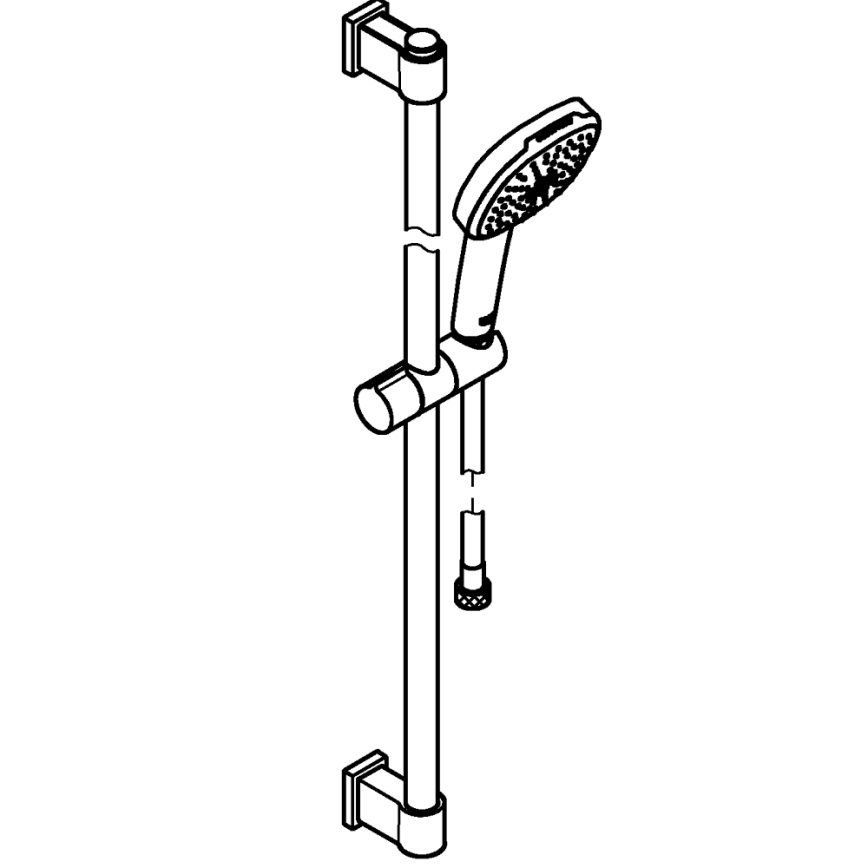 GROHE 26930001 - VITALIO COMFORT 110 Shower Set 900 mm, Polished Chrome