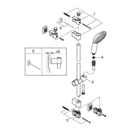 GROHE 26953001 - VITALIO START 110 900 mm Shower Set, Polished Chrome