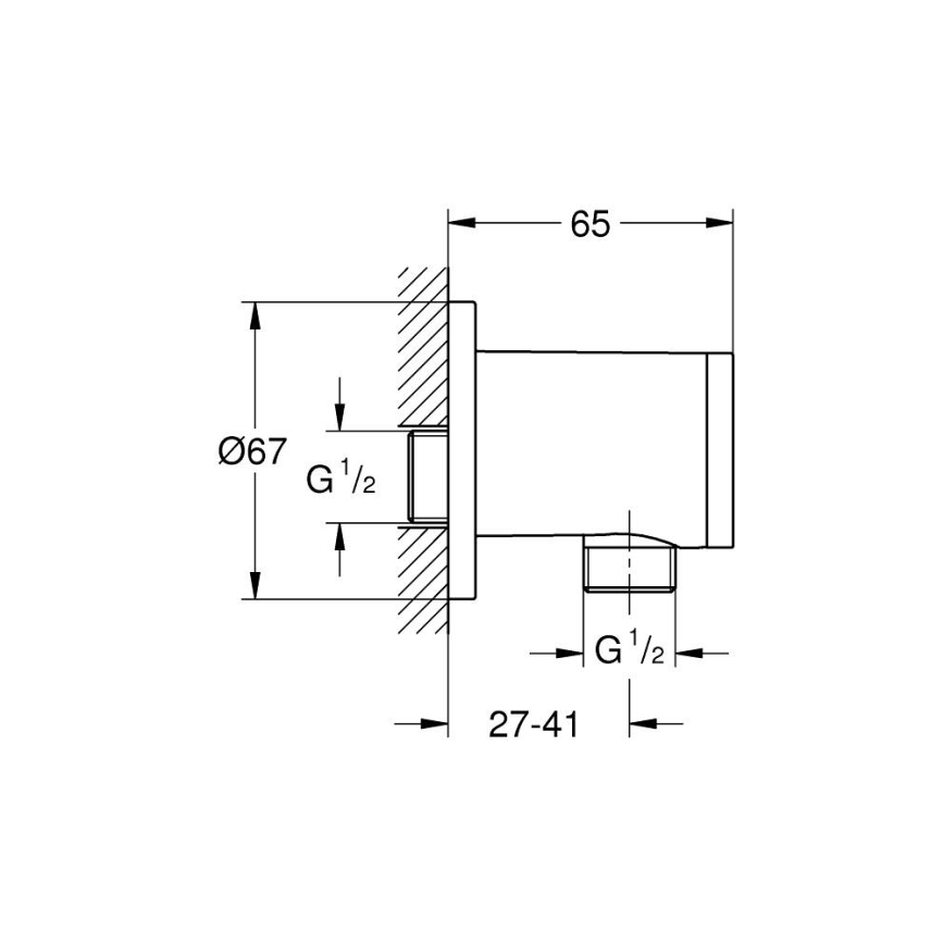 GROHE 26963001 - VITALIO UNIVERSAL 12” wall elbow, polished chrome
