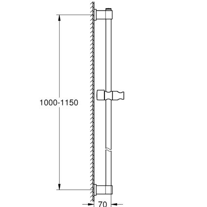 GROHE 26970001 - VITALIO UNIVERSAL 1150 mm Shower Rail, Polished Chrome