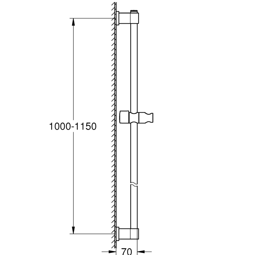 GROHE 26970001 - VITALIO UNIVERSAL 1150 mm Shower Rail, Polished Chrome