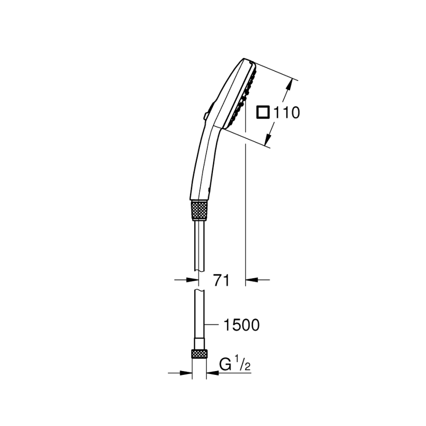 GROHE 26973001 - VITALIO COMFORT 110 Hand shower, 110 mm, Polished Chrome