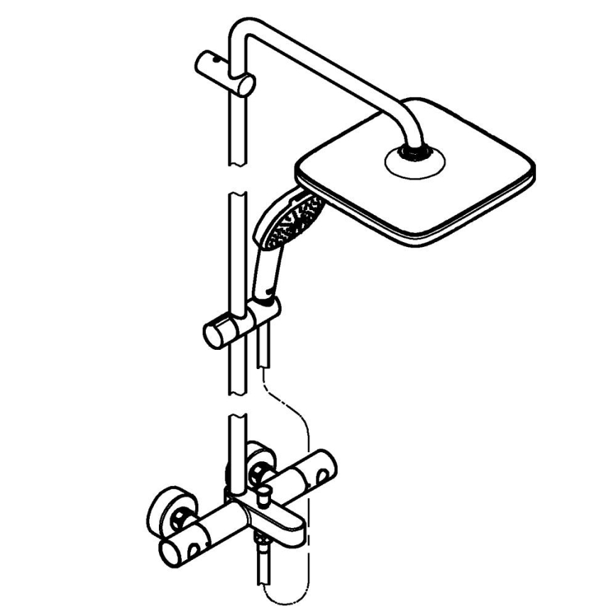 GROHE 26984001 - VITALIO COMFORT 390 mm Shower System, Polished Chrome