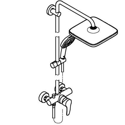 GROHE 26985001 - VITALIO COMFORT 250 Shower System 250 × 250 mm, Polished Chrome