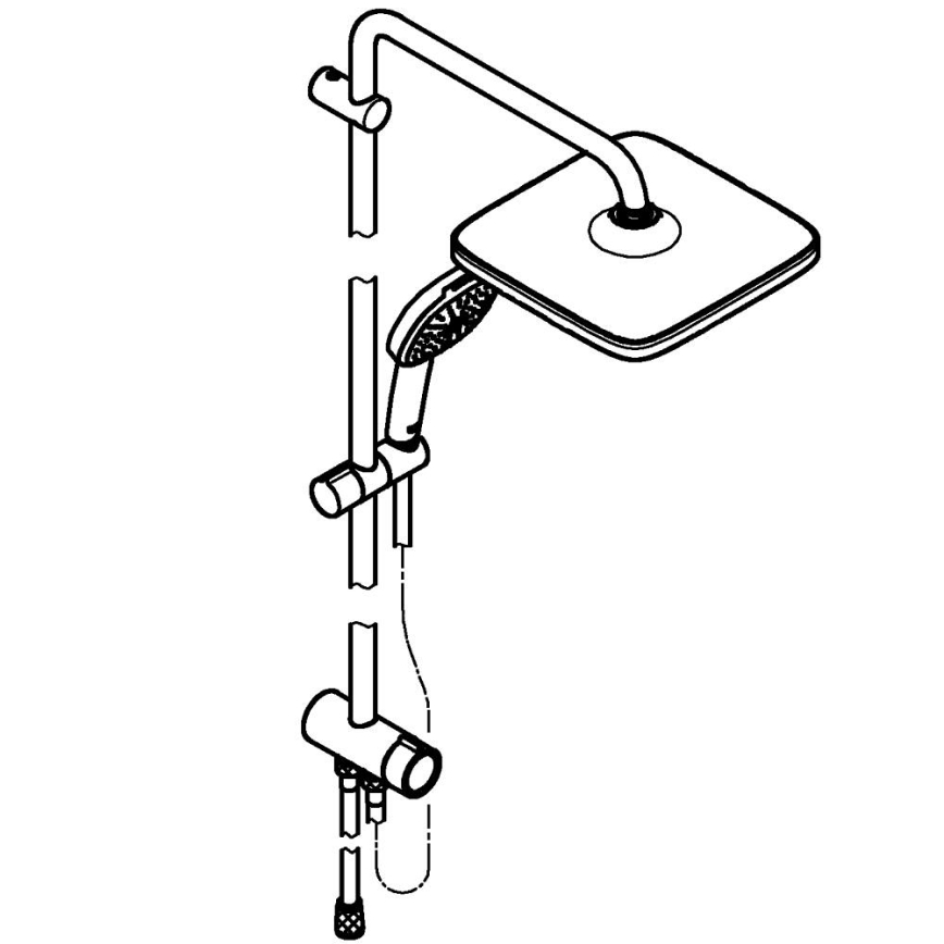 GROHE 26986001 - VITALIO COMFORT 250 Shower System, Polished Chrome