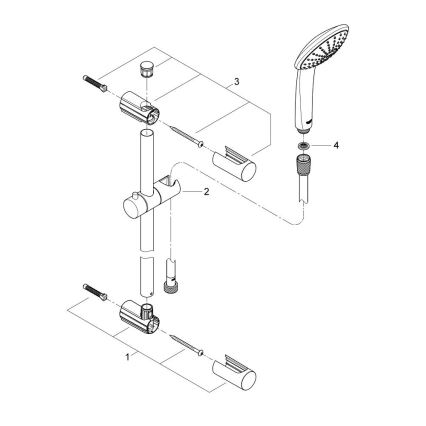GROHE 27322000 - VITALIO JOY 600 mm Shower Set, Polished Chrome