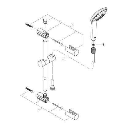 GROHE 27326000 - VITALIO JOY 600 mm Shower Set, Polished Chrome