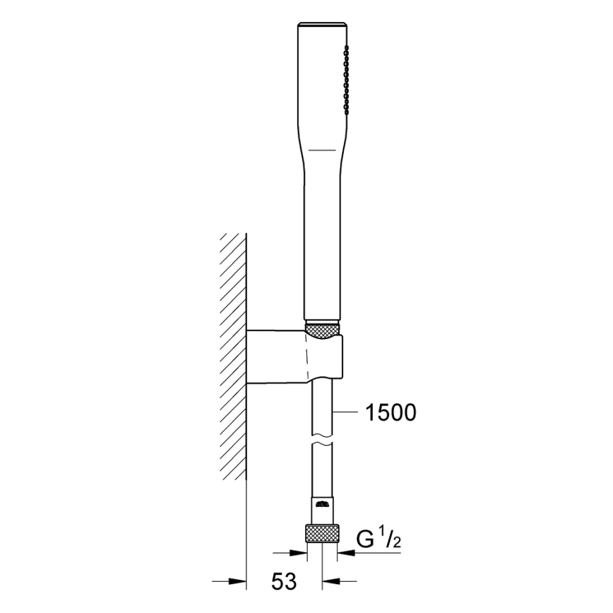 GROHE 27369000 - EUPHORIA COSMOPOLITAN STICK 1500 mm Shower Set, Polished Chrome