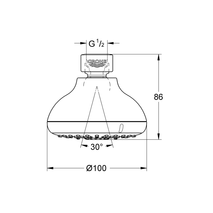 GROHE 27606001 - NEW TEMPESTA 100 Overhead Shower 100 mm Polished Chrome