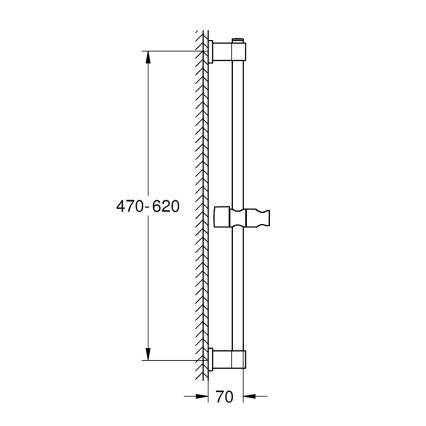 GROHE 27724001 - VITALIO UNIVERSAL 600 mm Shower Rail, Polished Chrome