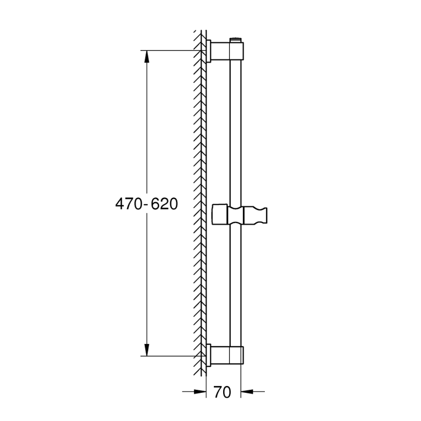 GROHE 27724001 - VITALIO UNIVERSAL 600 mm Shower Rail, Polished Chrome