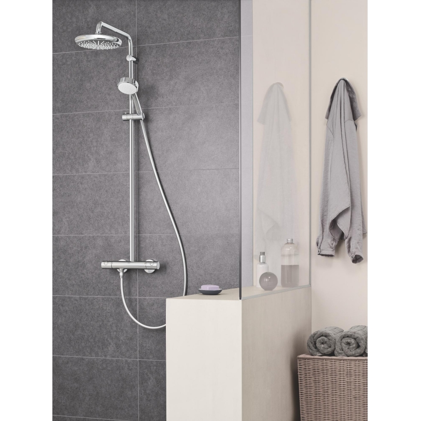 GROHE 27922001 - Shower set with thermostatic mixer TEMPESTA COSMOPOLITAN 210 polished chrome