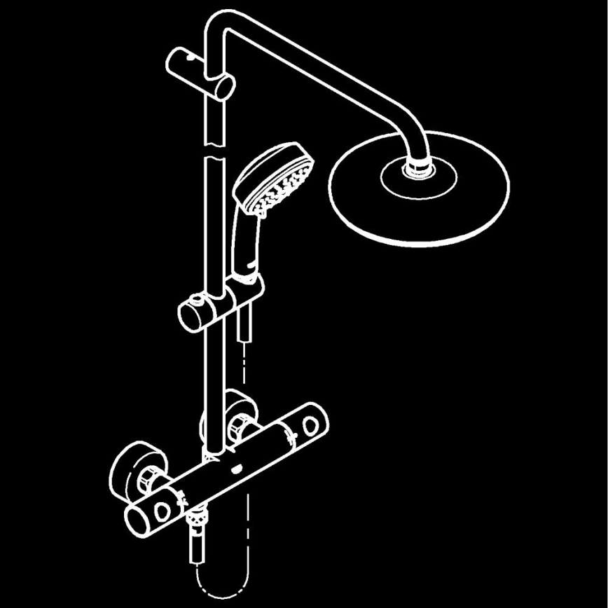 GROHE 27922001 - TEMPESTA COSMOPOLITAN 210 Shower System, Polished Chrome