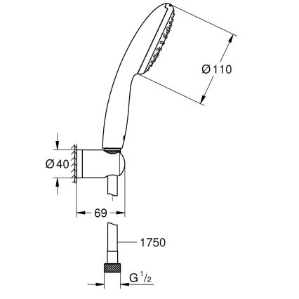 GROHE 27944001 - VITALIO START 110 Shower Set, 110 mm, Polished Chrome
