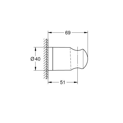 GROHE 27958001 - VITALIO UNIVERSAL wall-mounted shower holder, polished chrome