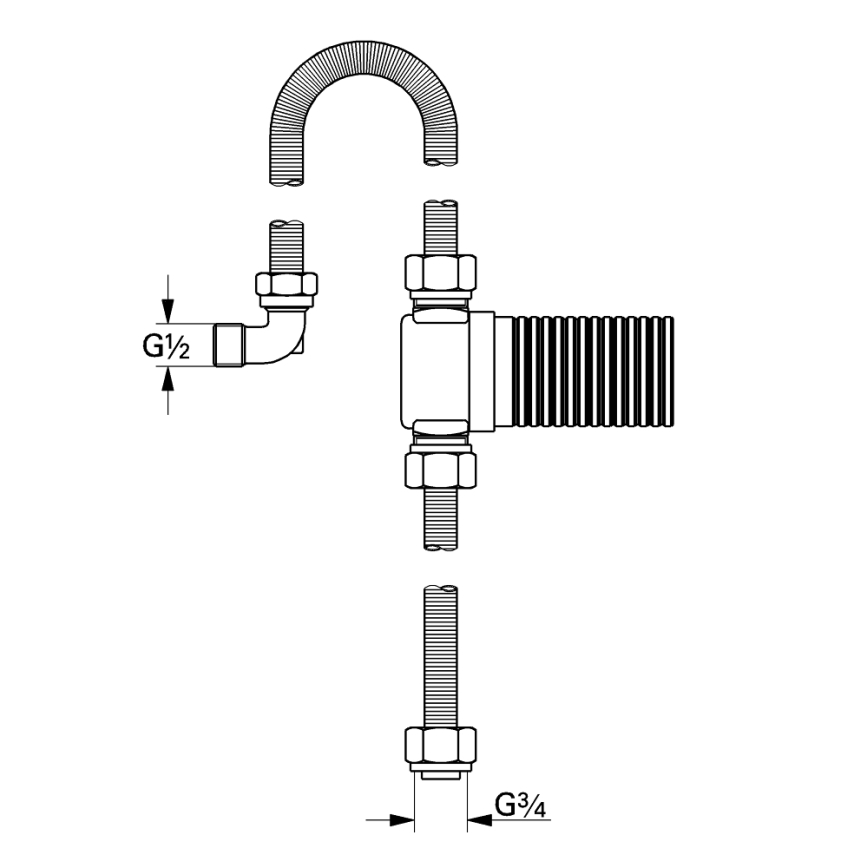 GROHE 28995000 - TALENTOFILL DN 20 Connection Set, Polished Chrome